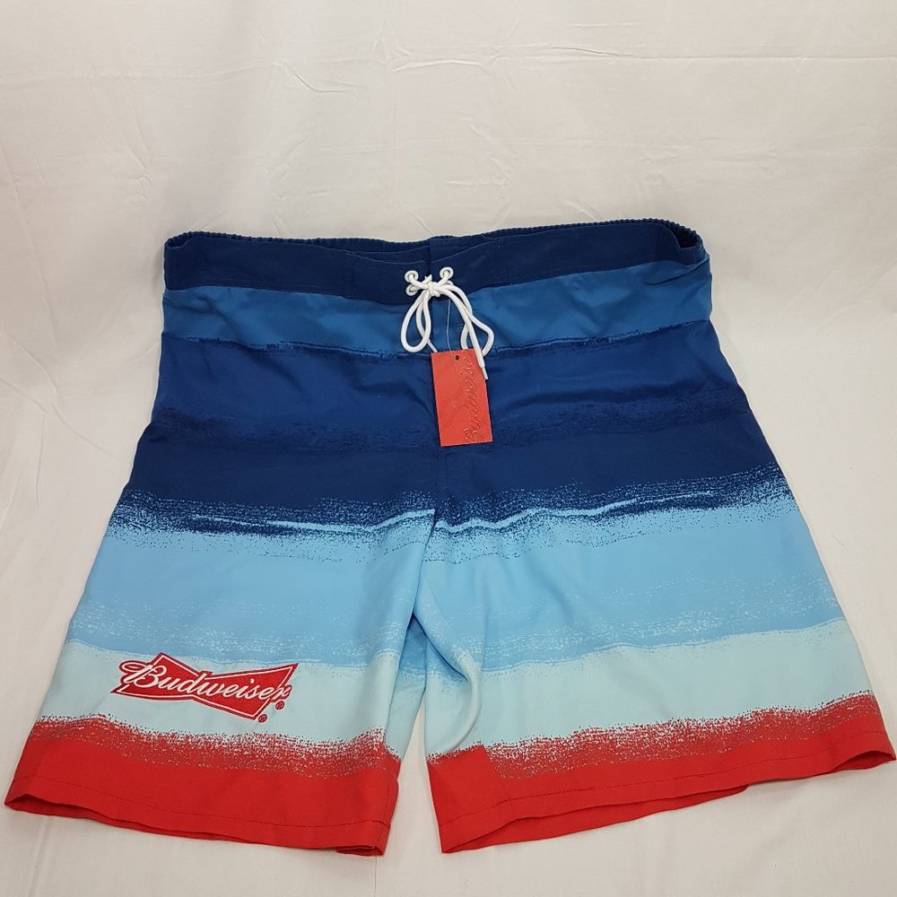 Calhoun Budweiser Beach Board Shorts NWT Surf Beer